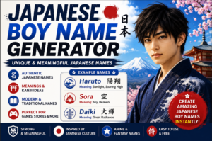 Japanese Boy Name Generator | Unique & Meaningful Names