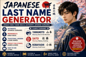 Japanese Last Name Generator | Unique Family Name Ideas